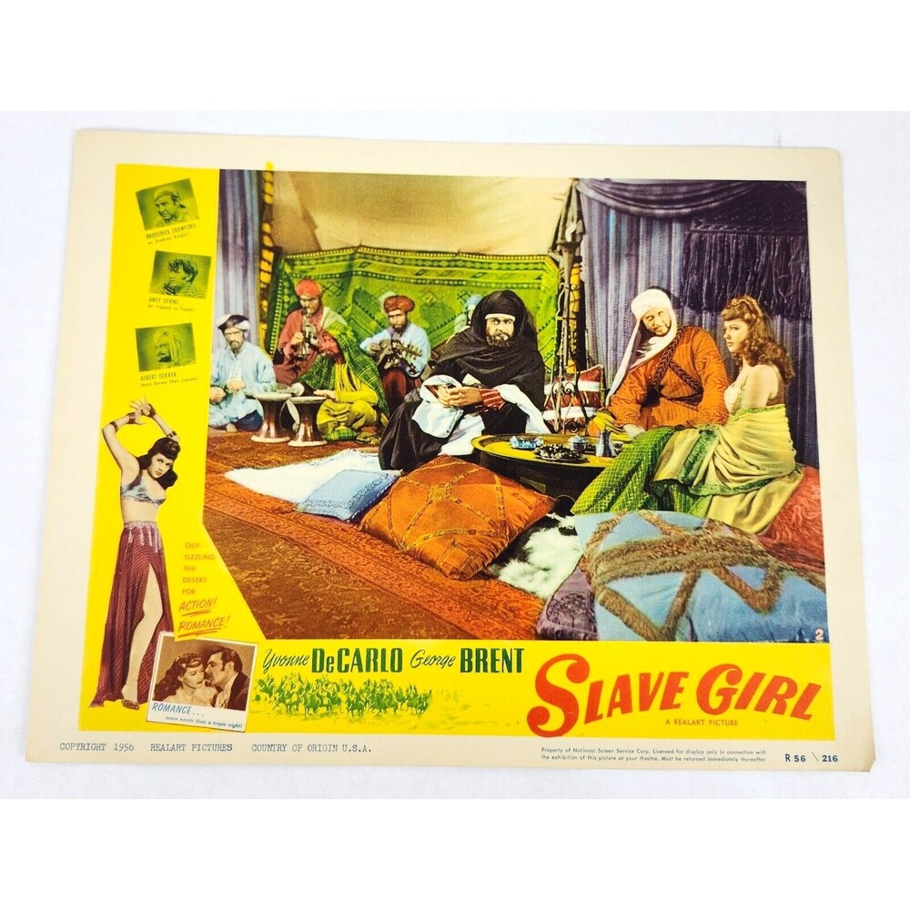 Slave Girl 1956 1947 Lobby‎ Card Movie Poster Yvonne De Carlo George Brent